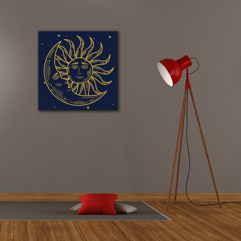 «Celestial Gold E» par Jean Plout, art mural sur toile, H 26 po x l 26 po x P 1,5 po