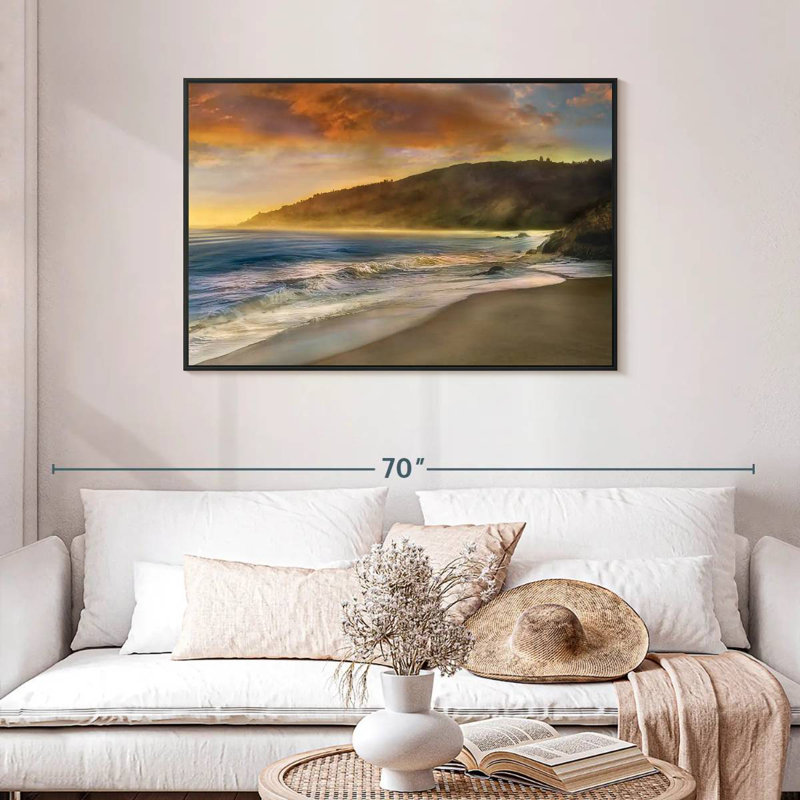 Malibu Sun, Cadre flottant noir, 43 po x 29 po