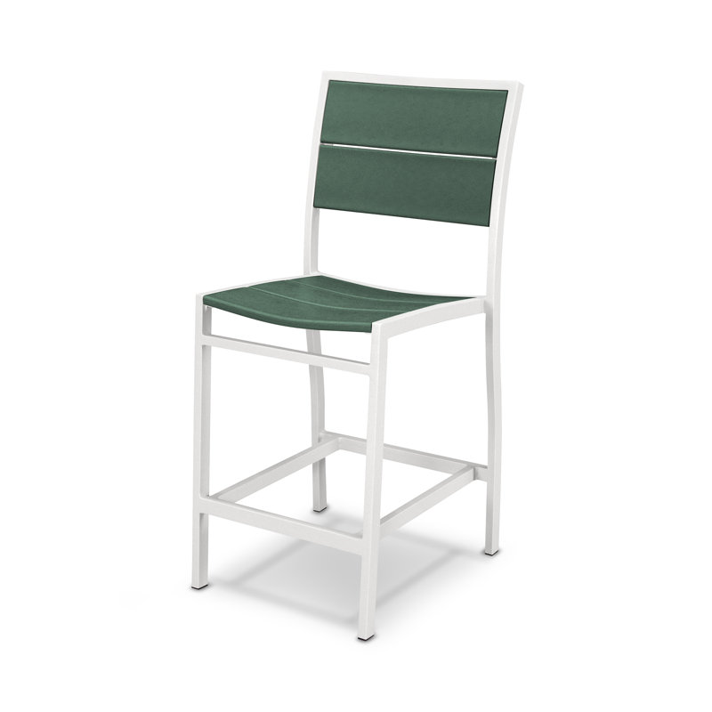 Chaise d'appoint POLYWOOD Surf City, Blanc texturé / Forêt tropicale