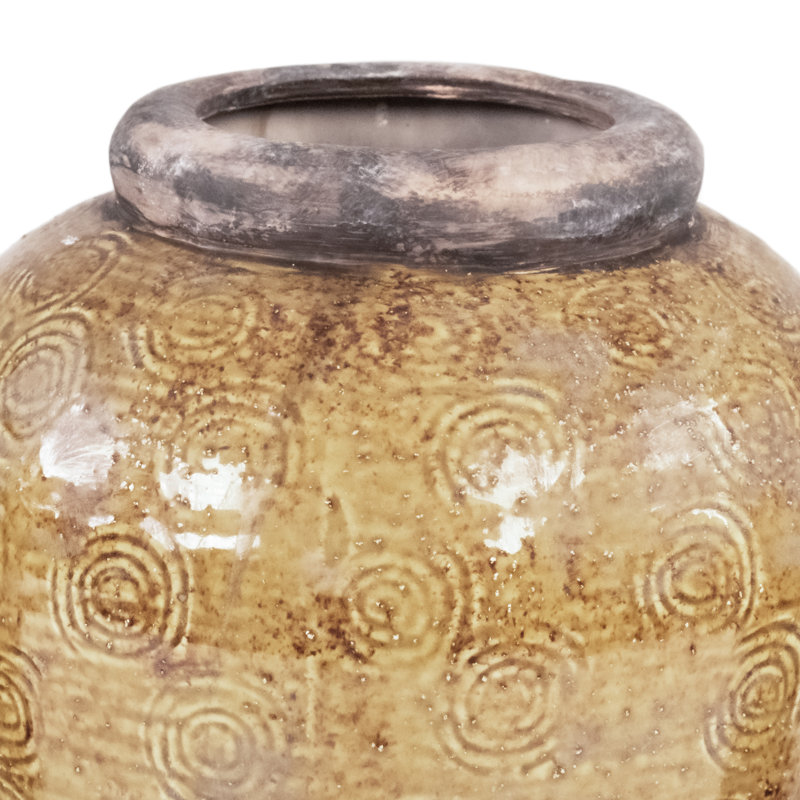 Vase de table en céramique Koria, H 13,5 po x l 9,5 po x P 9,5 po