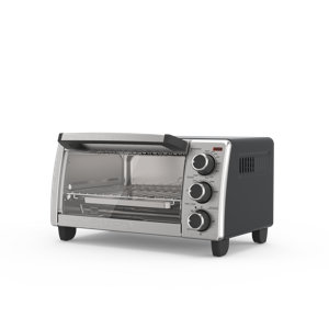 BLACK+DECKER 4-Slice Toaster Oven, TO1313SBD, Even Toast, 4 Cooking Functions Bake, Broil, Toast And Keep Warm, Removable Crumb Tray, Timer