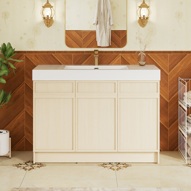 Meuble-lavabo autoportant 47,3 po avec plateau en résine, 47.3"