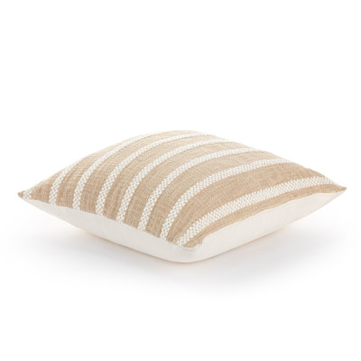 Beige Texture Stripe Pillow 18"