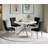 45" White Printed Marble Dining Table, Luxurious Round Dining Table with Printed Marble Tabletop and Stainless Steel Pedestal, Modern Round Dining Room Table for Kicthen-323324278