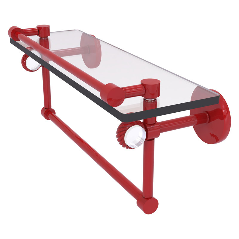 Tablette flottante avec barre à serviettes Clearview, H 6,7 po x l 16 po x P 5,8 po, Rouge pompier