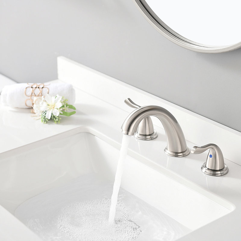 NO Widespread 2-handle Bathroom Faucet with Drain Assembly