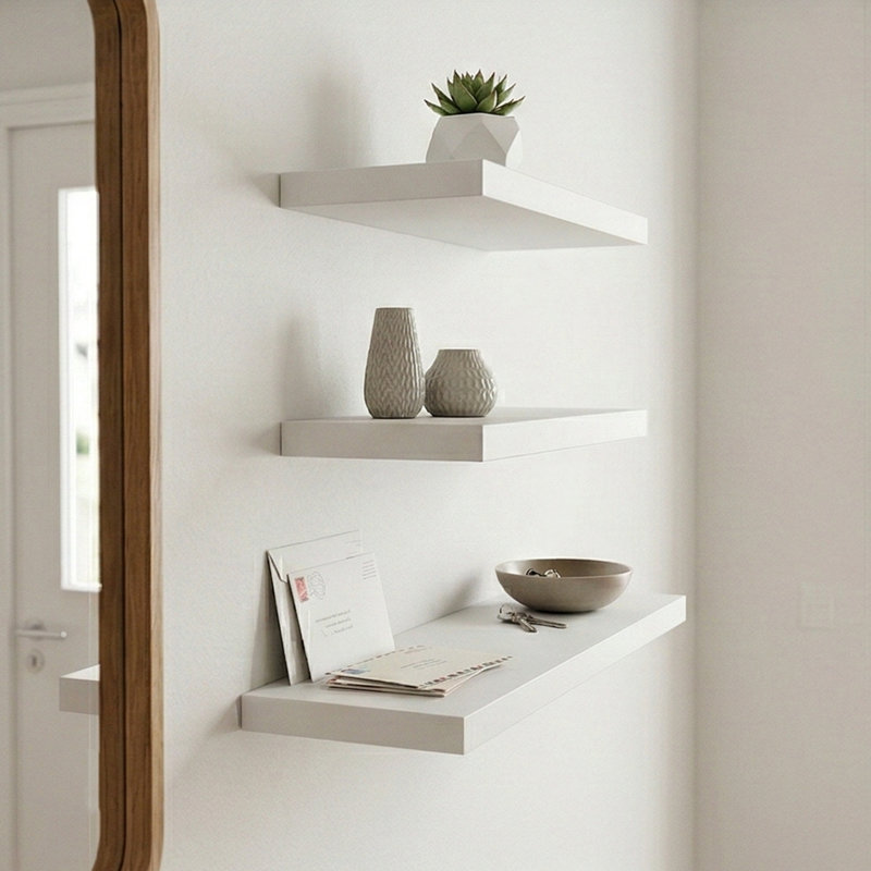 Zayne Floating Shelf (Set of 3), White
