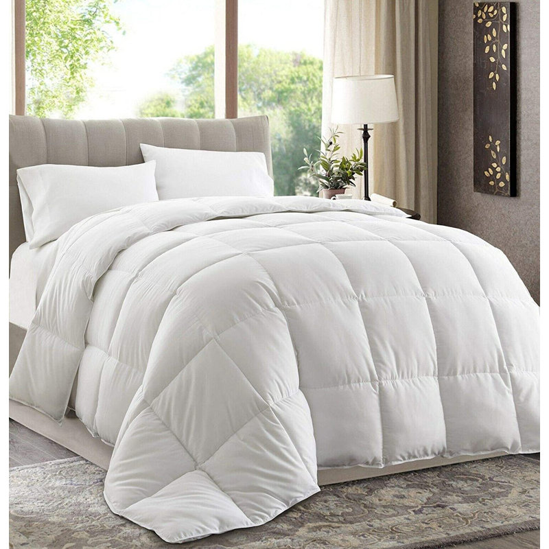 Insert de couette en duvet synthétique toutes saisons avec languettes de coin, Grand lit, Blanc