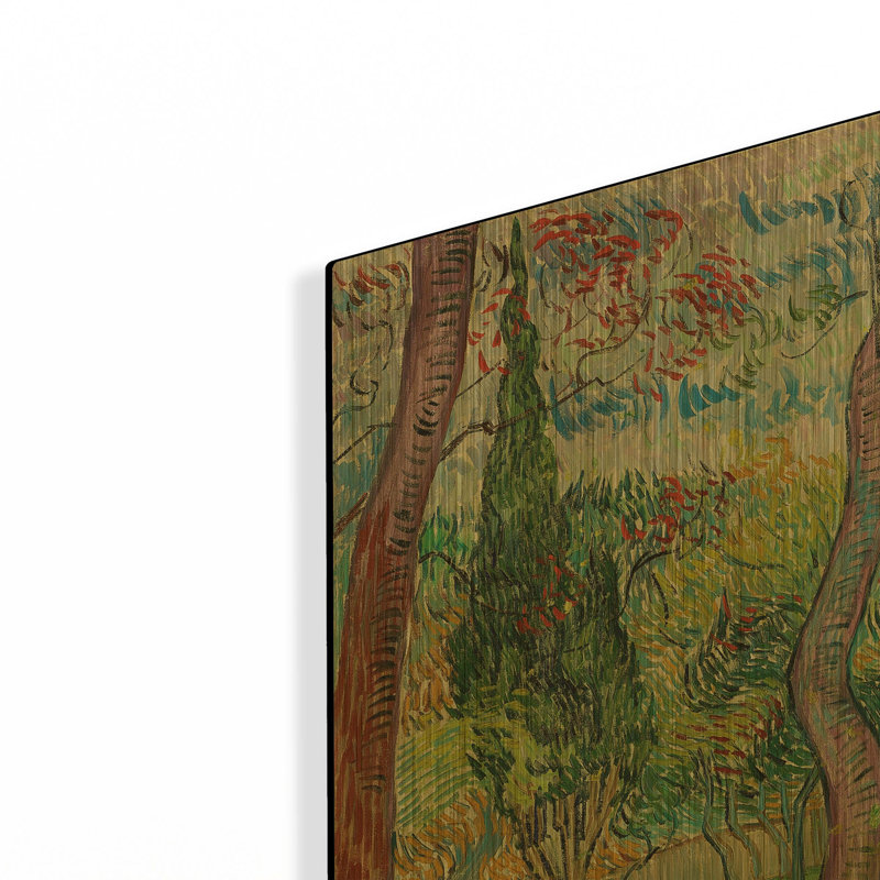«Parc De L» par Vincent Van Gogh, art mural en métal doré, 12 po x 16 po, 12 po x 16 po
