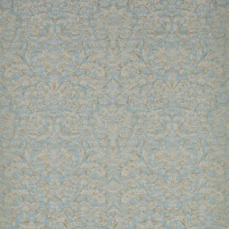 Suffolk Knole Damask Fabric, Stockholm Blue