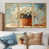 Toile avec cadre flottant or