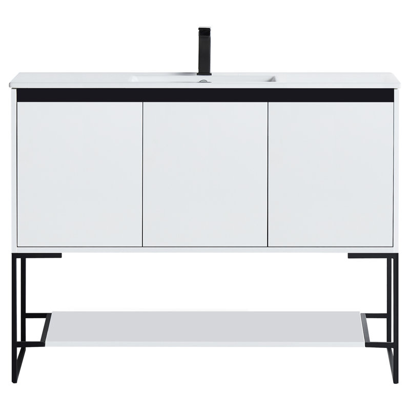 Ensemble de meuble-lavabo simple 48 po Carliana, Blanc