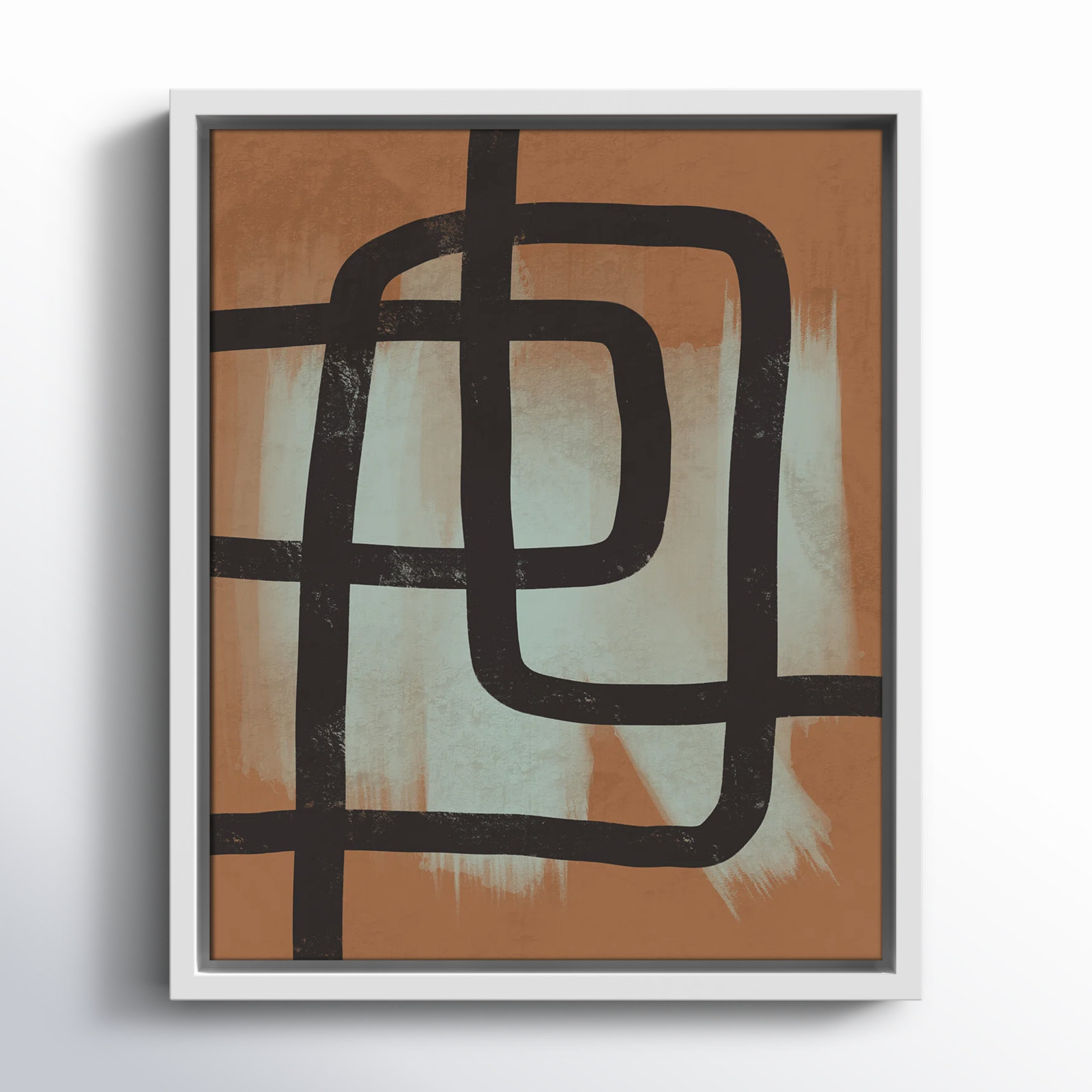 Many Paths Taken 2 Painting, 11.5" H x 9.5" W x 2" D, White