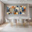 Tableau abstrait sur toile tendue, paysage urbain, style moderne (lot de 3)-1857428306
