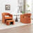 Upholstered Barrel Chair With Ottoman-1721785695