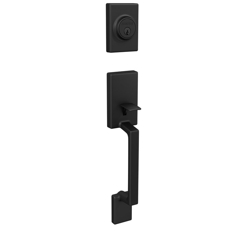 Handle with Deadbolt, Matte Black