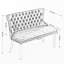Banc en velours pour causeuse double pour la salle à manger, sièges de cuisine et de salle à manger, banc capitonné à 2 places avec boutons faits à la main, dossier à oreilles, pieds en acier inoxydable argenté brossé, ensemble Mid-Century moderne, bleu, SW1702BL-1987325882-1987325881