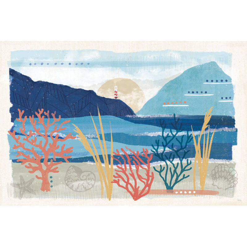 «Coastal View I» par - impression sur toile tendue, H 32 po x l 48 po
