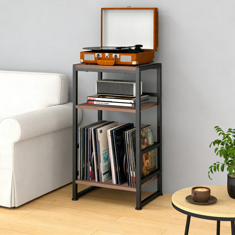 Manufactured Wood,Metal 71cm H Media Shelves, Cherry