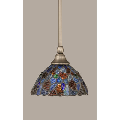 Mini-luminaire suspendu avec tige en verre 7 po