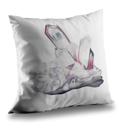 Clear Quartz Crystal  Pink Poly Twill Throw for Home Decor