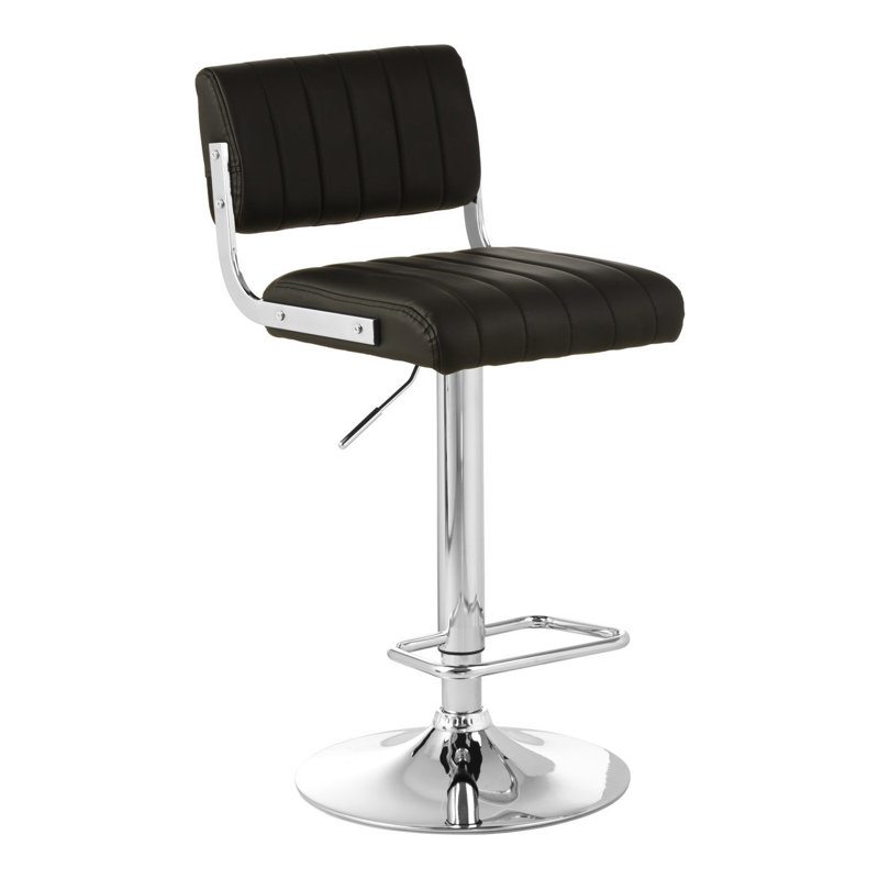 Sallisaw Swivel Upholstered Adjustable Height Counter Stool with Metal Frame