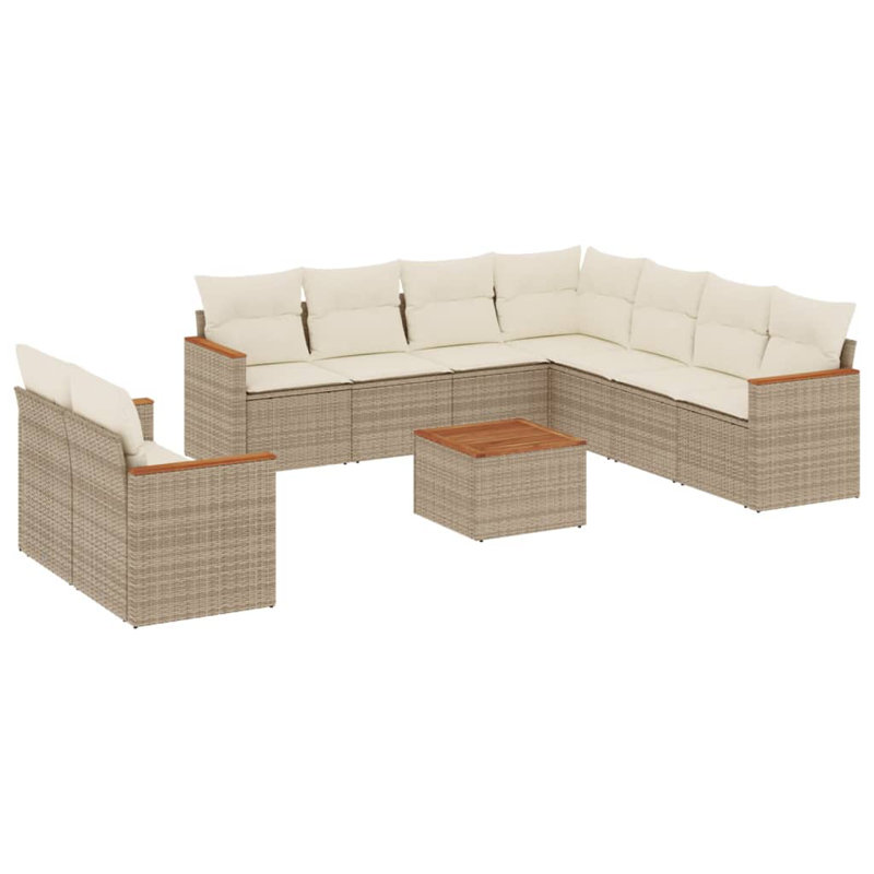 Ensemble de canapé de jardin Vidaxl beige, blanc crème