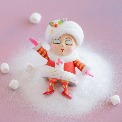 Mini Madame Noel Orn, Red, Resin, 4.5”