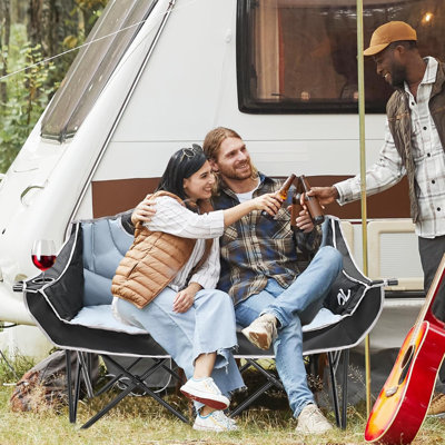 Oversized Double Camping Chair,Extra Wide 2 Person Camping Chair Loveseat,Heavy Duty Camping Couch