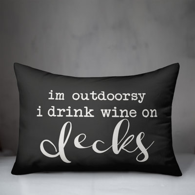 Drink Wine on Decks Outdoor Rectangular Pillow Cover & Insert