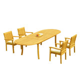 Leveb Outdoor 5 - Piece Teak Dining Set