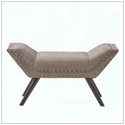Modern Button Tufted Sitting Bench For Bedroom Living Room Use