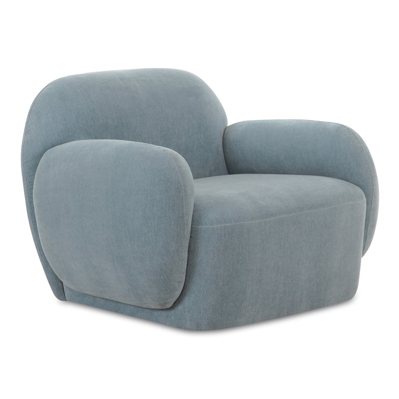 Mikah Upholstered Armchair, Light Blue Performance