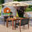 4 - Person Acacia Wood Patio Dining Set with Rectangular Table