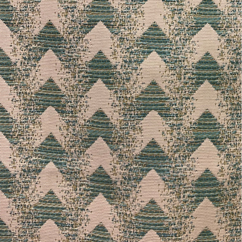 Coussin décoratif d’extérieur de luxe à chevrons bleu forêt Plutus, 18 po x 18 po