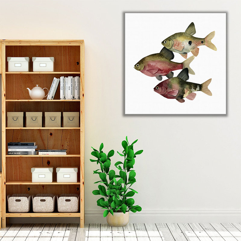 Rainbow Fish I - reproduction d'art sur toile, H 12 po x l 12 po