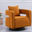 Fauteuils d'appoint pivotants à 360° modernes, couleur caramel bouclé, piètement en métal noir pour salon