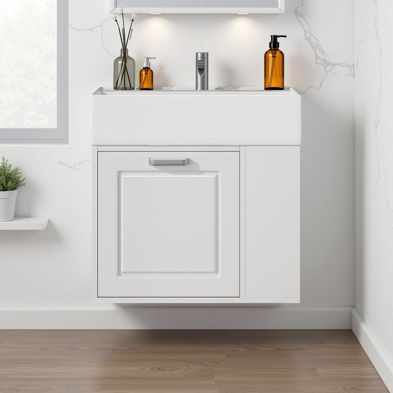 Meuble-lavabo mural flottant 21,8 po, Ivoire