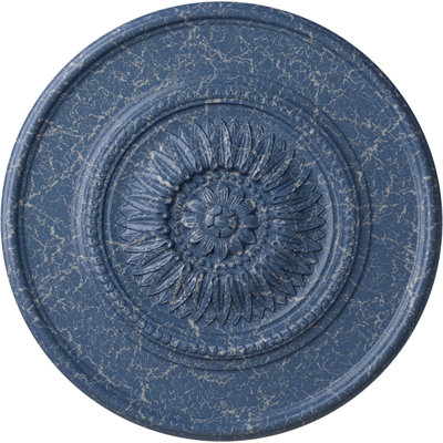 Endurathane Large Floral Ceiling Medallion, 41 1/8"OD x 2 1/2"P (Fits Canopies up to 1 1/2"), Hand-Painted Americana Crackle Finish