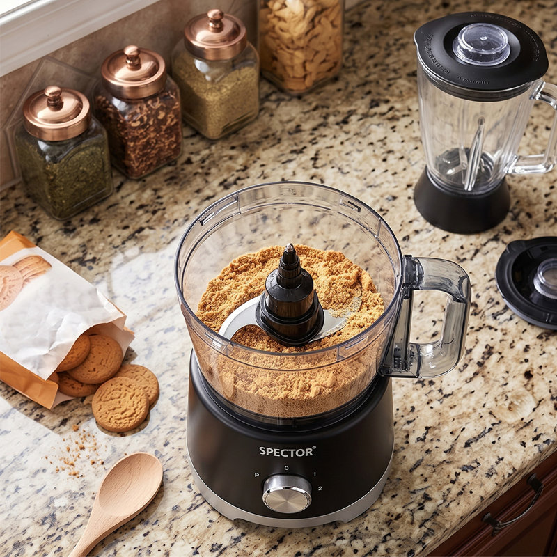 Spector Food Processor 1500W 2-Speed Pulse 2.5L Chopper 1.5L Glass Jug Black