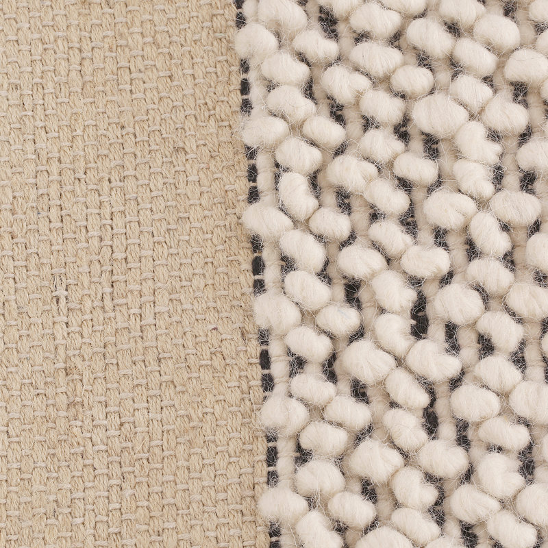 Zia Striped Jute / Sisal Hand Woven Area Rug, Rectangle 152 x 213cm