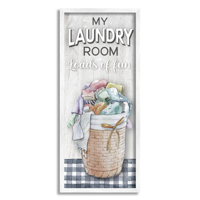 Bb-028, «Laundry Room with Plaid» par Conrad Knutsen, reproduction de photo sur toile, Giclée encadrée blanc bord de mer