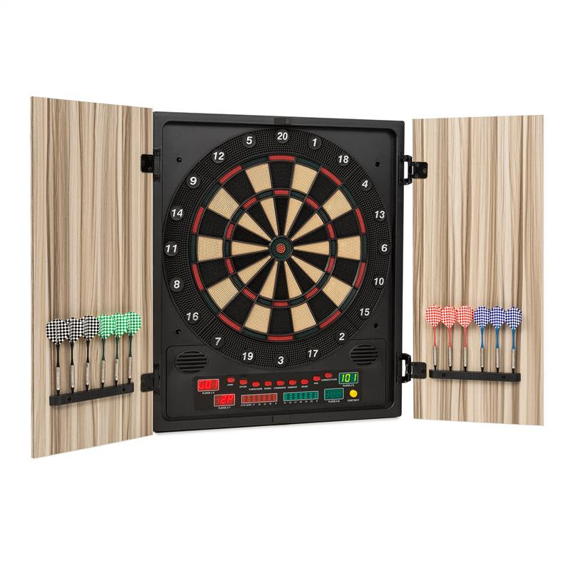 OneConcept Electronic Dartboard And Cabinet Set