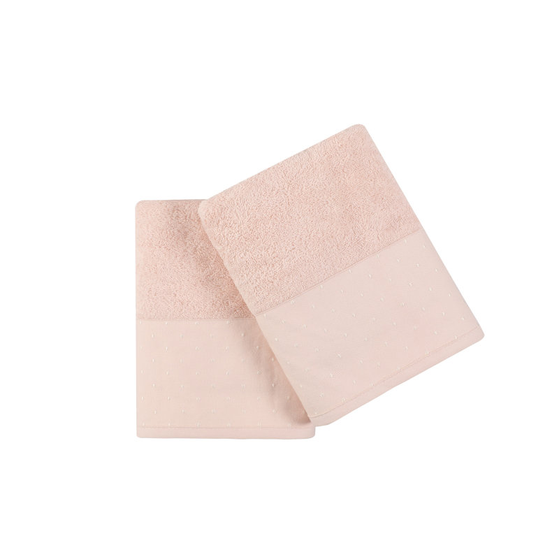 Ensemble de serviettes à main luxueuses, poudre et blanc, 19,7 po x 35,4 po | 100% coton, 17,9 oz / verge carrée | Parfait pour le spa, la salle de bain et la cuisine, tissu doux, absorbant et à séchage rapide pour un usage quotidien