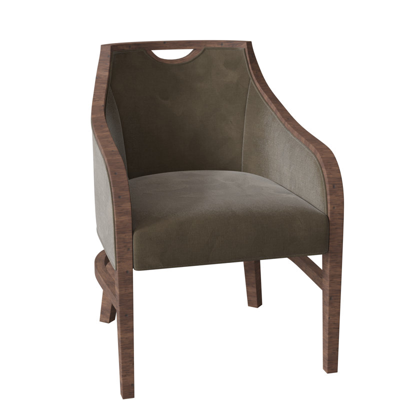 Anthony 24" W Armchair, 9953 Loden Polyester, Tobacco