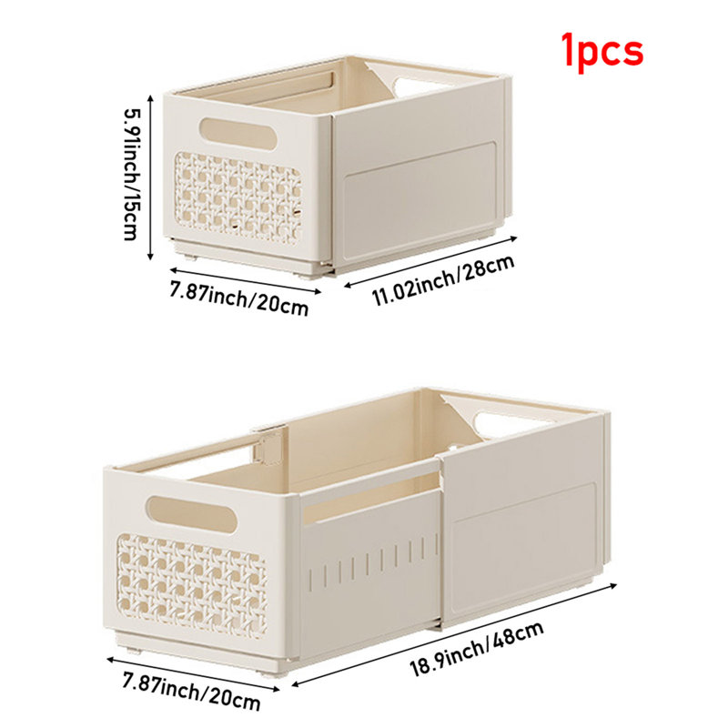 Plastic Laundry Basket, White