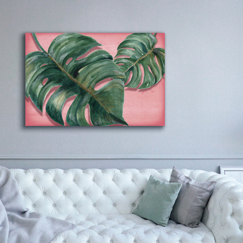 «Monstera Leaf» par Mark Ashkenazi, art mural sur toile, H 40 po x l 60 po x P 1,5 po
