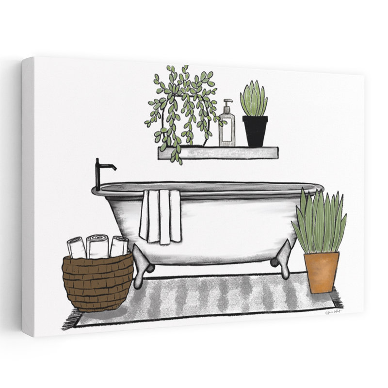 «Bathroom Plants I», art contemporain, H 24 po x l 36 po