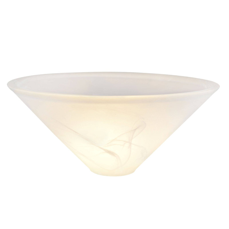 Abat-jour empire en verre (vissé) en blanc, H 5,75 po x l 12,875 po x P 12,875 po
