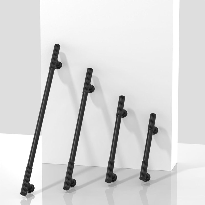 Ensemble de 10 poignées d'armoire noires mates au centre, poignées d'armoires de cuisine en alliage de zinc massif, poignées de tiroir durables pour armoires, commodes et portes